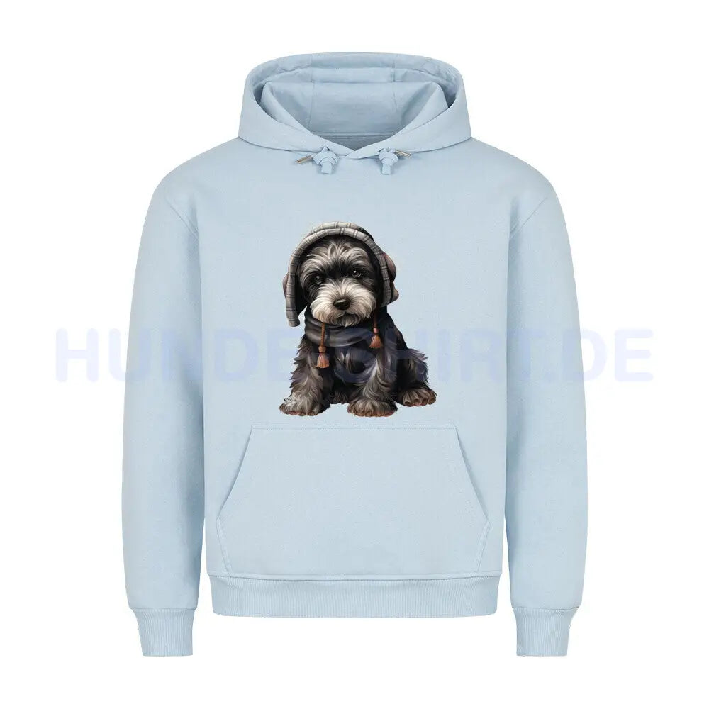 Premium Hoodie "Riesenschnauzer - Frost" Babyblau – hunde-shirt.de