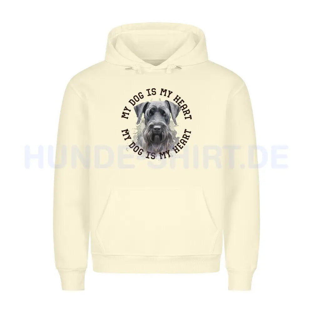 Premium Hoodie "Riesenschnauzer HEART" Beige – hunde-shirt.de