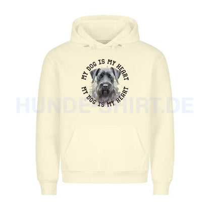 Premium Hoodie "Riesenschnauzer HEART" Beige – hunde-shirt.de