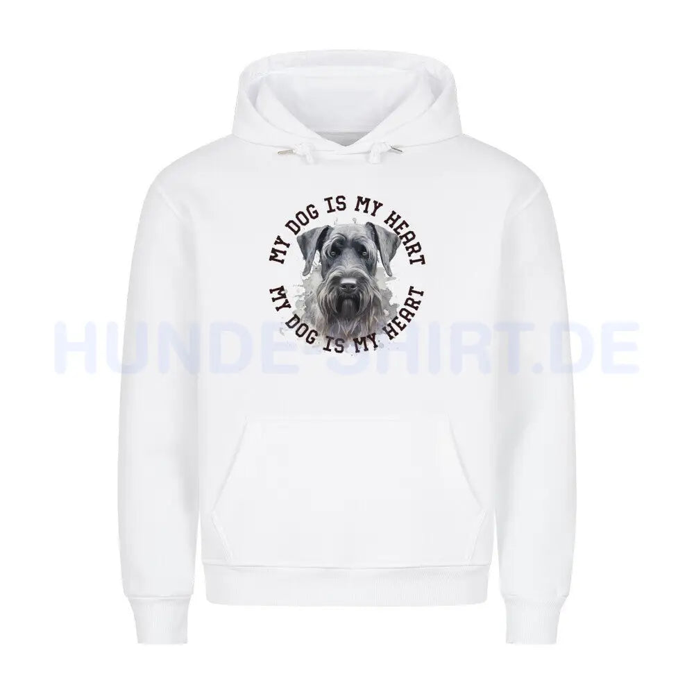 Premium Hoodie "Riesenschnauzer HEART" Weiß – hunde-shirt.de