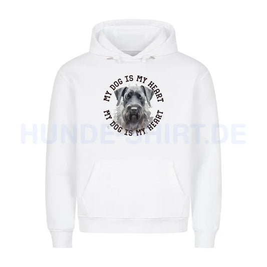 Premium Hoodie "Riesenschnauzer HEART" Weiß – hunde-shirt.de