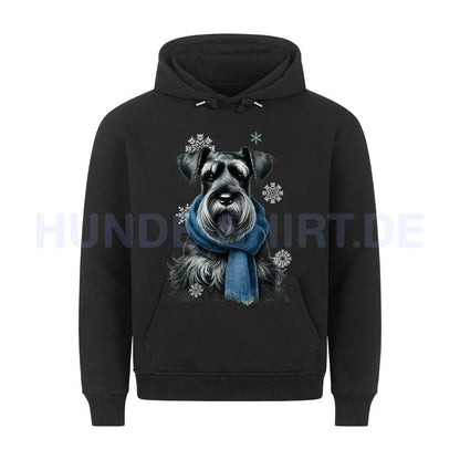 Premium Hoodie "Riesenschnauzer Winter" Schwarz – hunde-shirt.de