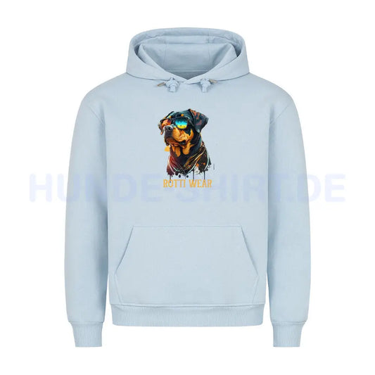 Premium Hoodie "Rotti Wear" Babyblau – hunde-shirt.de