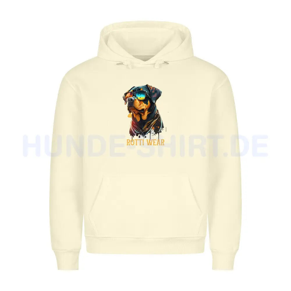 Premium Hoodie "Rotti Wear" Beige – hunde-shirt.de