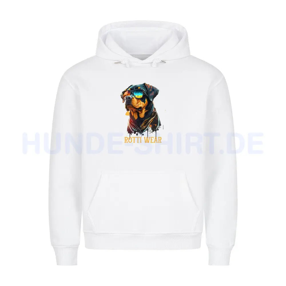 Premium Hoodie "Rotti Wear" Weiß – hunde-shirt.de