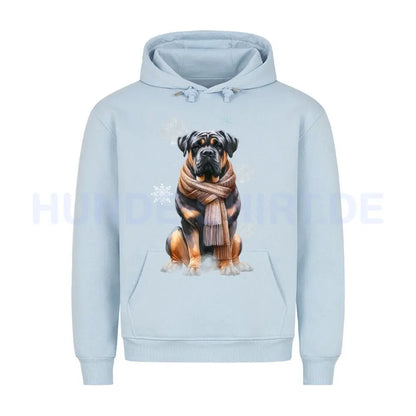 Premium Hoodie "Rottweiler Winter" Babyblau – hunde-shirt.de