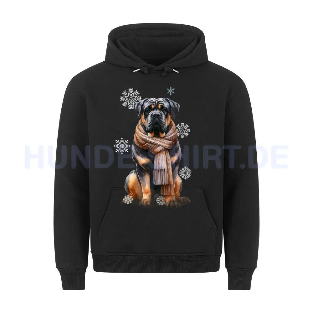 Premium Hoodie "Rottweiler Winter" Schwarz – hunde-shirt.de