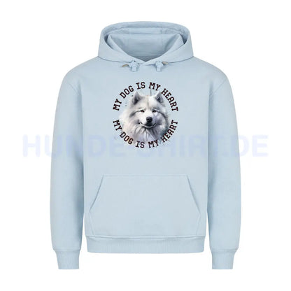 Premium Hoodie "Samoyed HEART" Babyblau – hunde-shirt.de