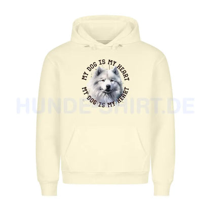 Premium Hoodie "Samoyed HEART" Beige – hunde-shirt.de