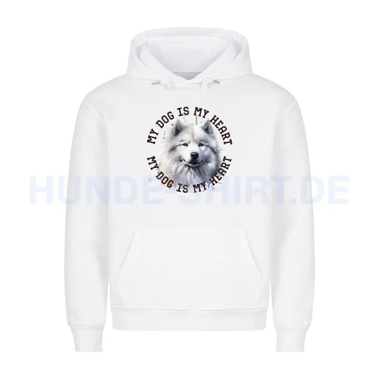 Premium Hoodie "Samoyed HEART" Weiß – hunde-shirt.de