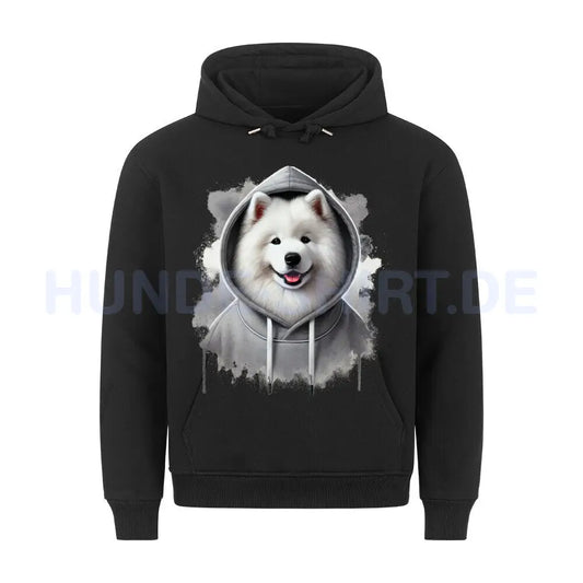 Premium Hoodie "Samoyed Hooded" Schwarz – hunde-shirt.de