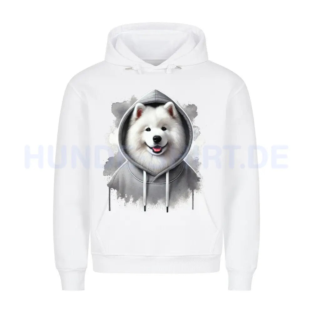 Premium Hoodie "Samoyed Hooded" Weiß – hunde-shirt.de