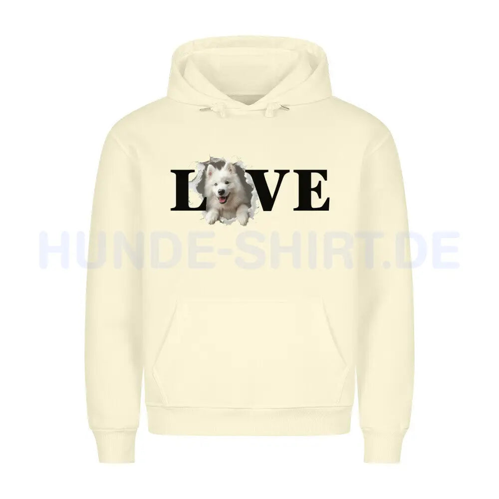 Premium Hoodie "Samoyed LOVE" Beige – hunde-shirt.de