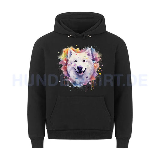 Premium Hoodie "Samoyed - Paint" Schwarz – hunde-shirt.de