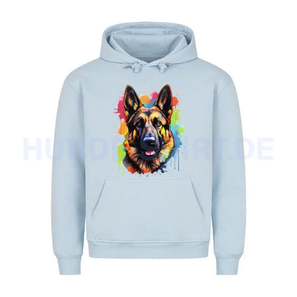 Premium Hoodie "Schäferhund - Paint" Babyblau – hunde-shirt.de