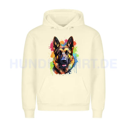 Premium Hoodie "Schäferhund - Paint" Beige – hunde-shirt.de