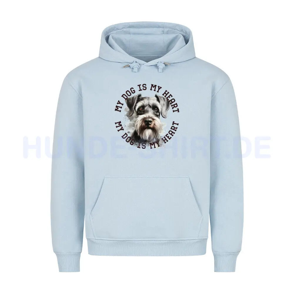 Premium Hoodie "Schnauzer HEART" Babyblau – hunde-shirt.de