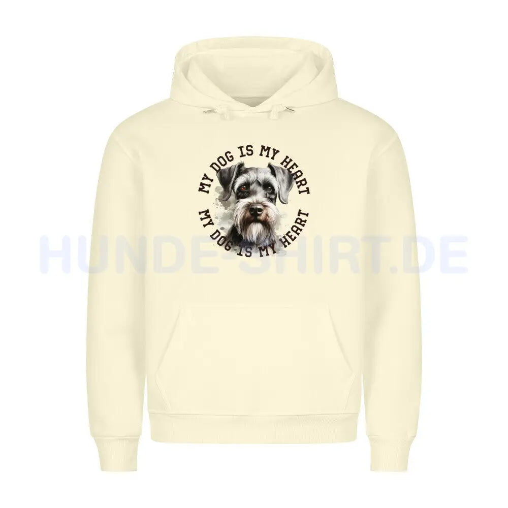 Premium Hoodie "Schnauzer HEART" Beige – hunde-shirt.de