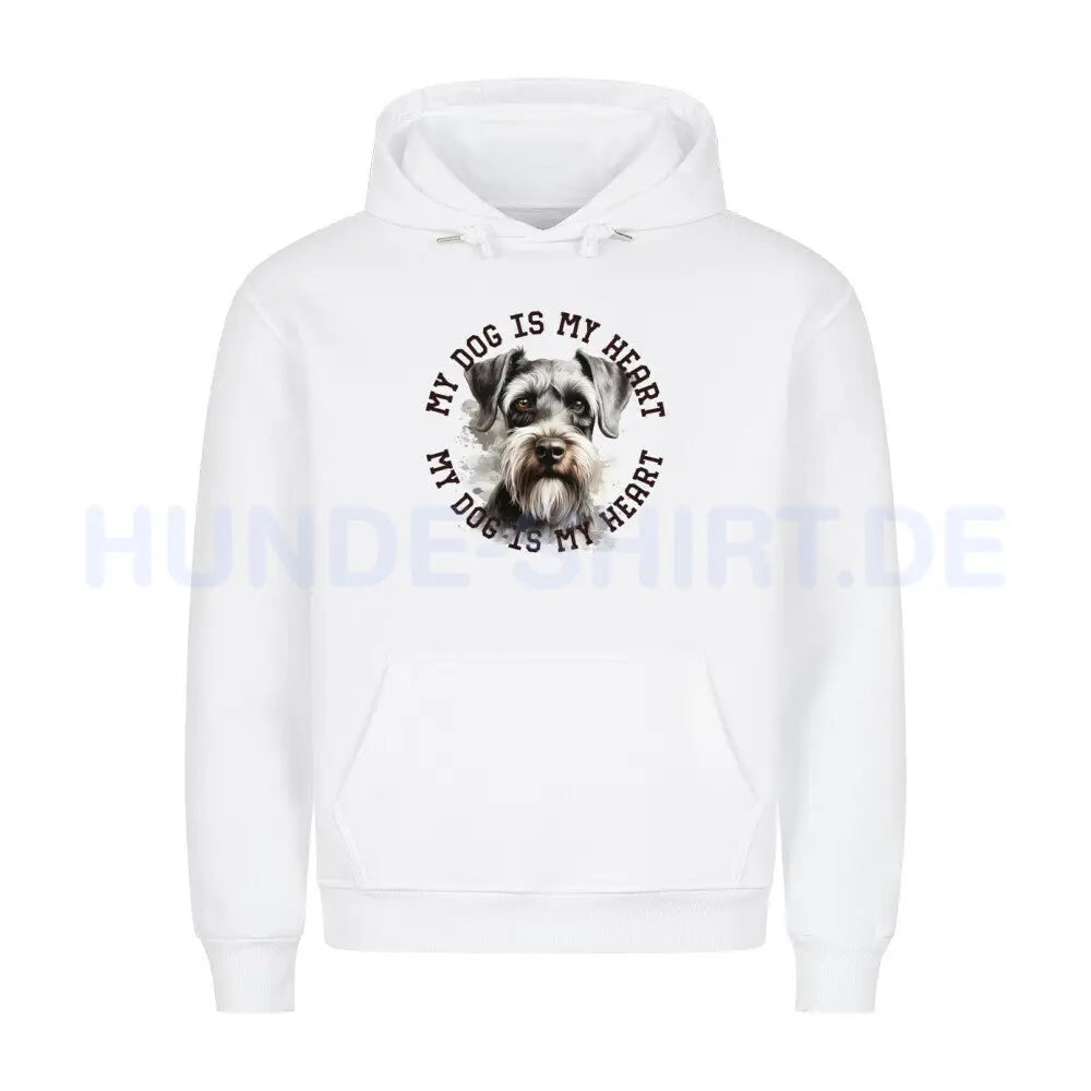 Premium Hoodie "Schnauzer HEART" Weiß – hunde-shirt.de