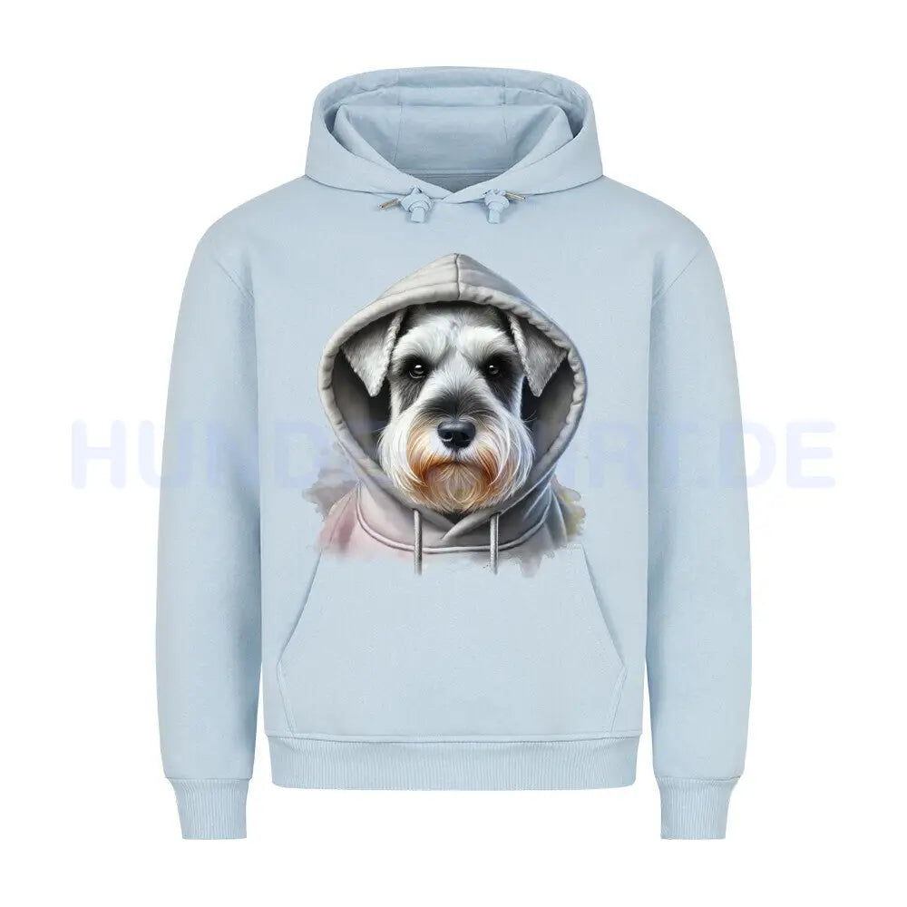 Premium Hoodie "Schnauzer Hooded 2" Babyblau – hunde-shirt.de