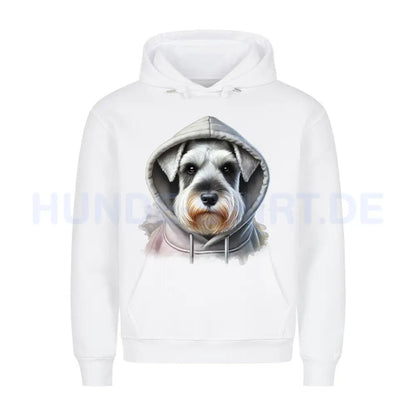 Premium Hoodie "Schnauzer Hooded 2" Weiß – hunde-shirt.de