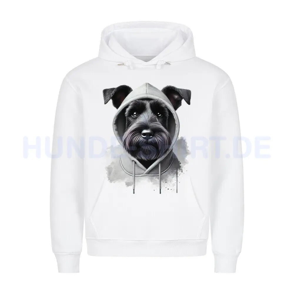 Premium Hoodie "Schnauzer Hooded" Weiß – hunde-shirt.de