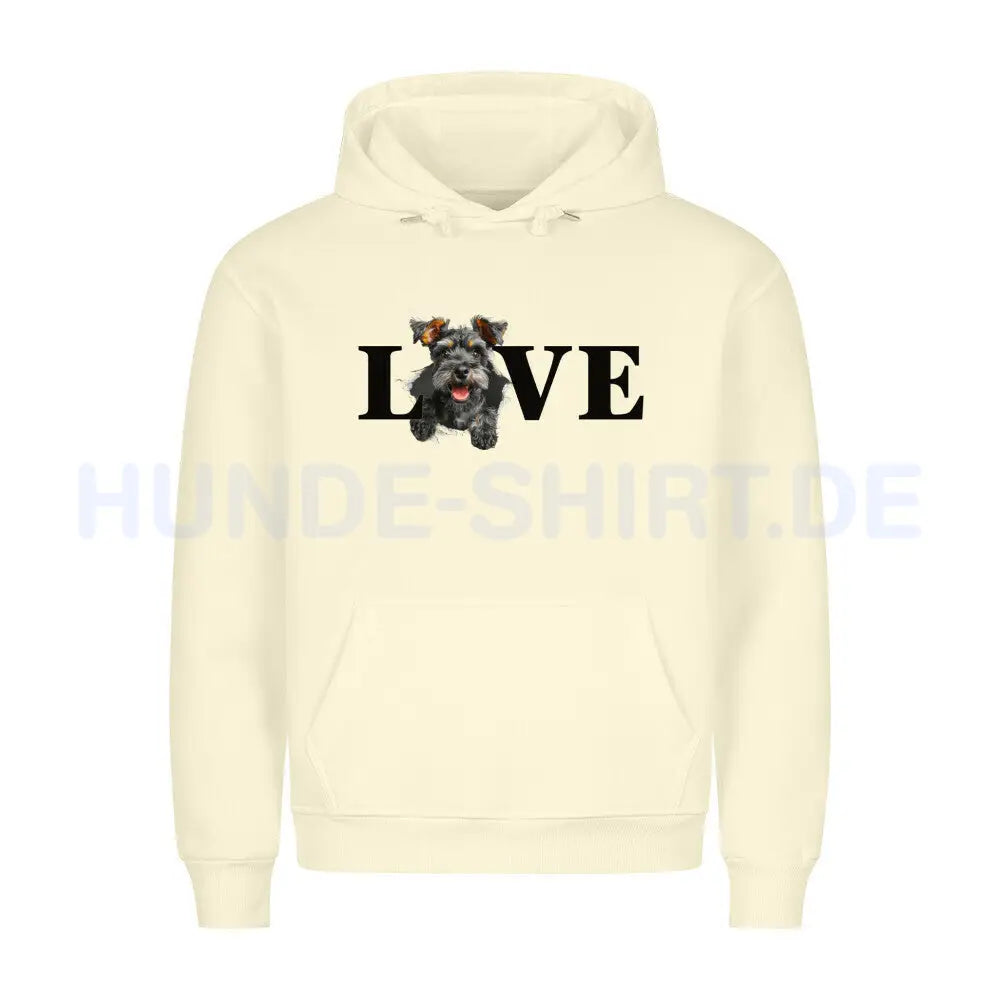 Premium Hoodie "Schnauzer - LOVE" Beige – hunde-shirt.de