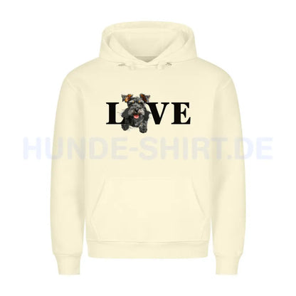 Premium Hoodie "Schnauzer - LOVE" Beige – hunde-shirt.de