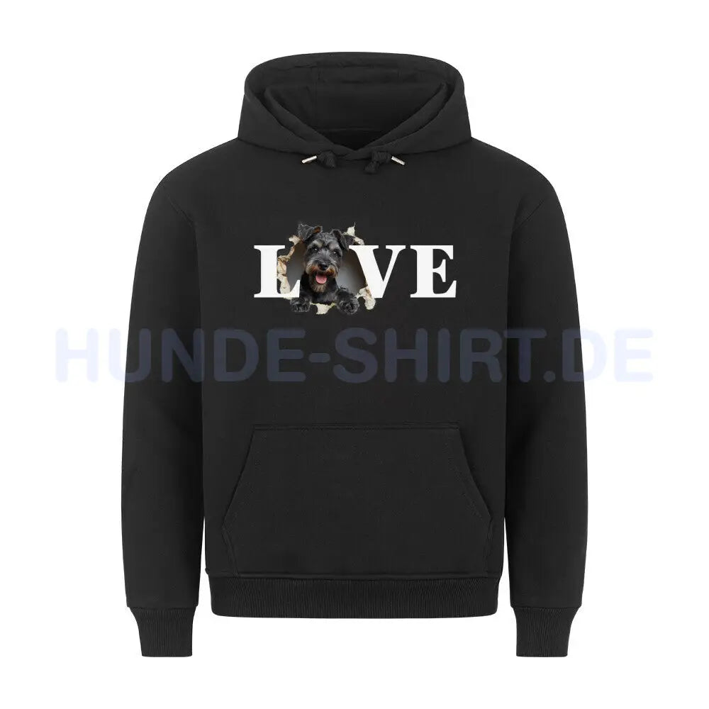 Premium Hoodie "Schnauzer - LOVE" Schwarz – hunde-shirt.de