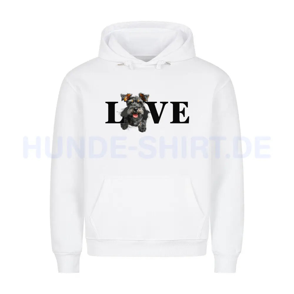 Premium Hoodie "Schnauzer - LOVE" Weiß – hunde-shirt.de