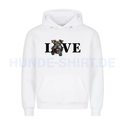 Premium Hoodie "Schnauzer - LOVE" Weiß – hunde-shirt.de