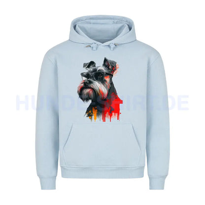 Premium Hoodie "Schnauzer - Paint" Babyblau – hunde-shirt.de