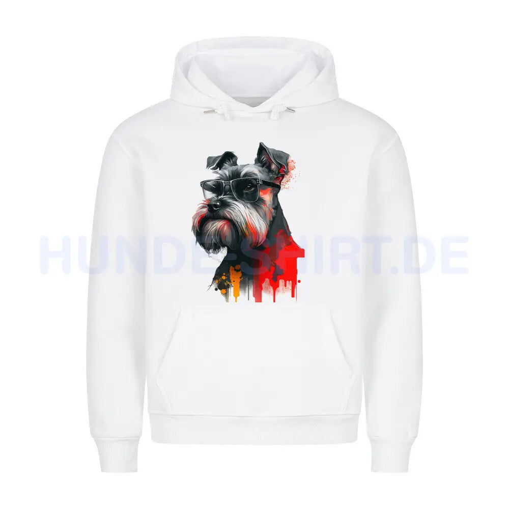 Premium Hoodie "Schnauzer - Paint" Weiß – hunde-shirt.de