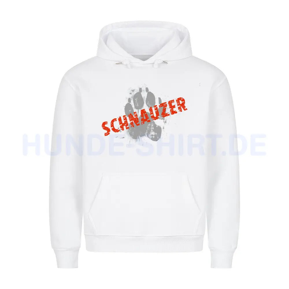 Premium Hoodie "Schnauzer - PAW" Weiß – hunde-shirt.de