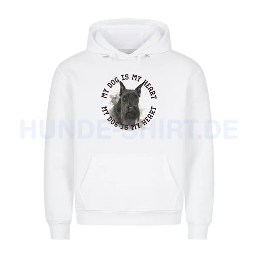 Premium Hoodie "Schnauzer schwarz HEART" Weiß – hunde-shirt.de