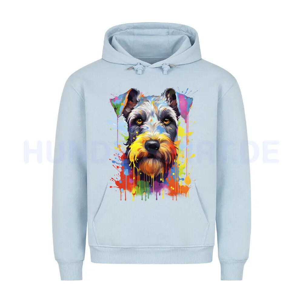 Premium Hoodie "Schnauzer Splash" Babyblau – hunde-shirt.de