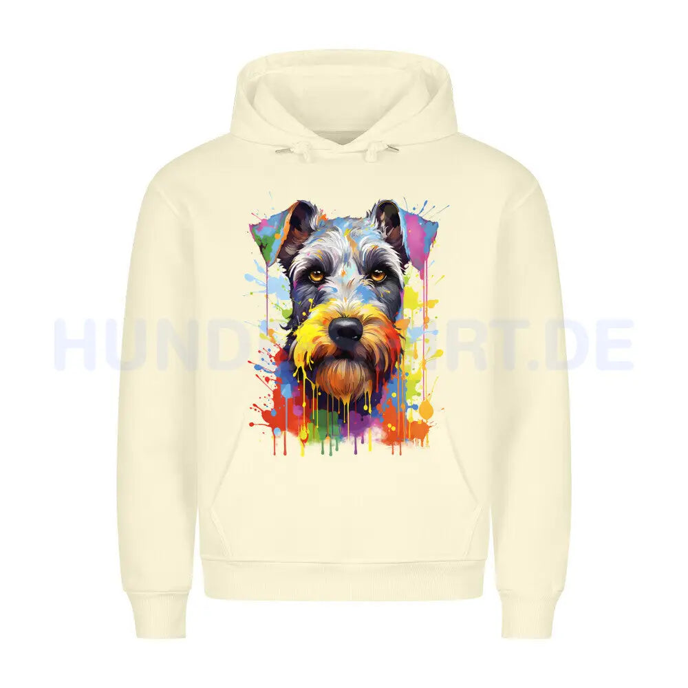 Premium Hoodie "Schnauzer Splash" Beige – hunde-shirt.de