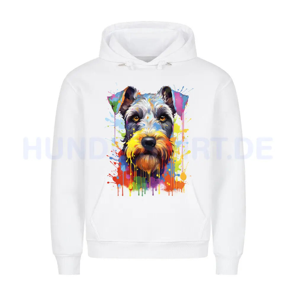 Premium Hoodie "Schnauzer Splash" Weiß – hunde-shirt.de