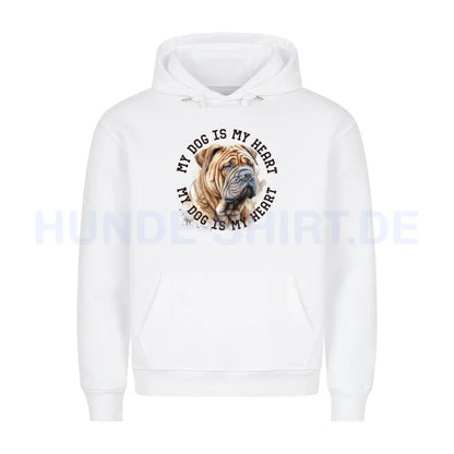 Premium Hoodie "Shar Pei HEART 2" Weiß – hunde-shirt.de