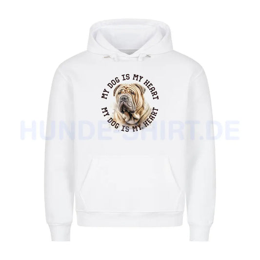 Premium Hoodie "Shar Pei HEART" Weiß – hunde-shirt.de