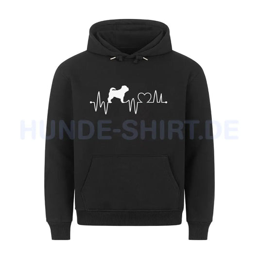 Premium Hoodie "Shar Pei - Heartbeat" Schwarz – hunde-shirt.de