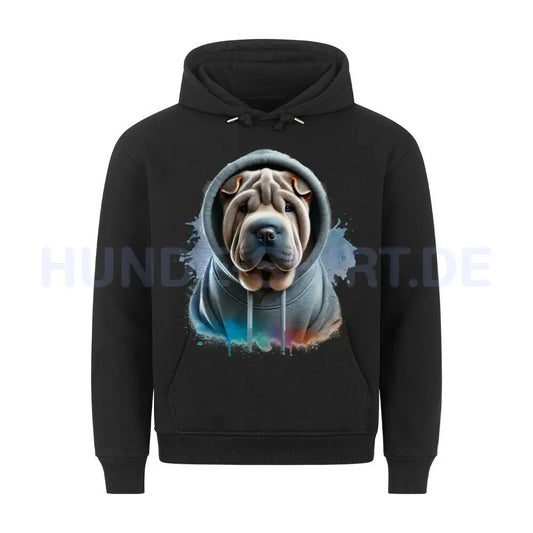 Premium Hoodie "Shar Pei Hooded 2" Schwarz – hunde-shirt.de