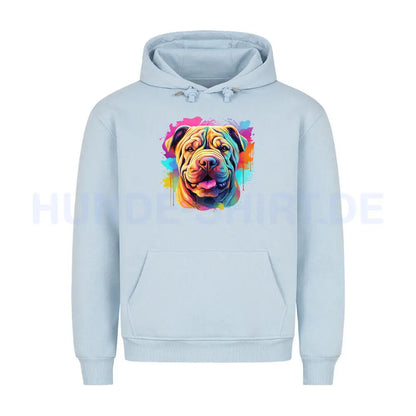 Premium Hoodie "Shar Pei - Paint" Babyblau – hunde-shirt.de