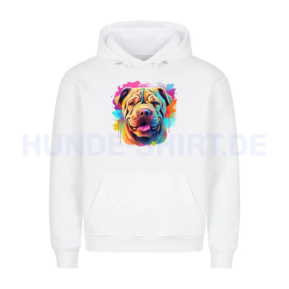 Premium Hoodie "Shar Pei - Paint" Weiß – hunde-shirt.de