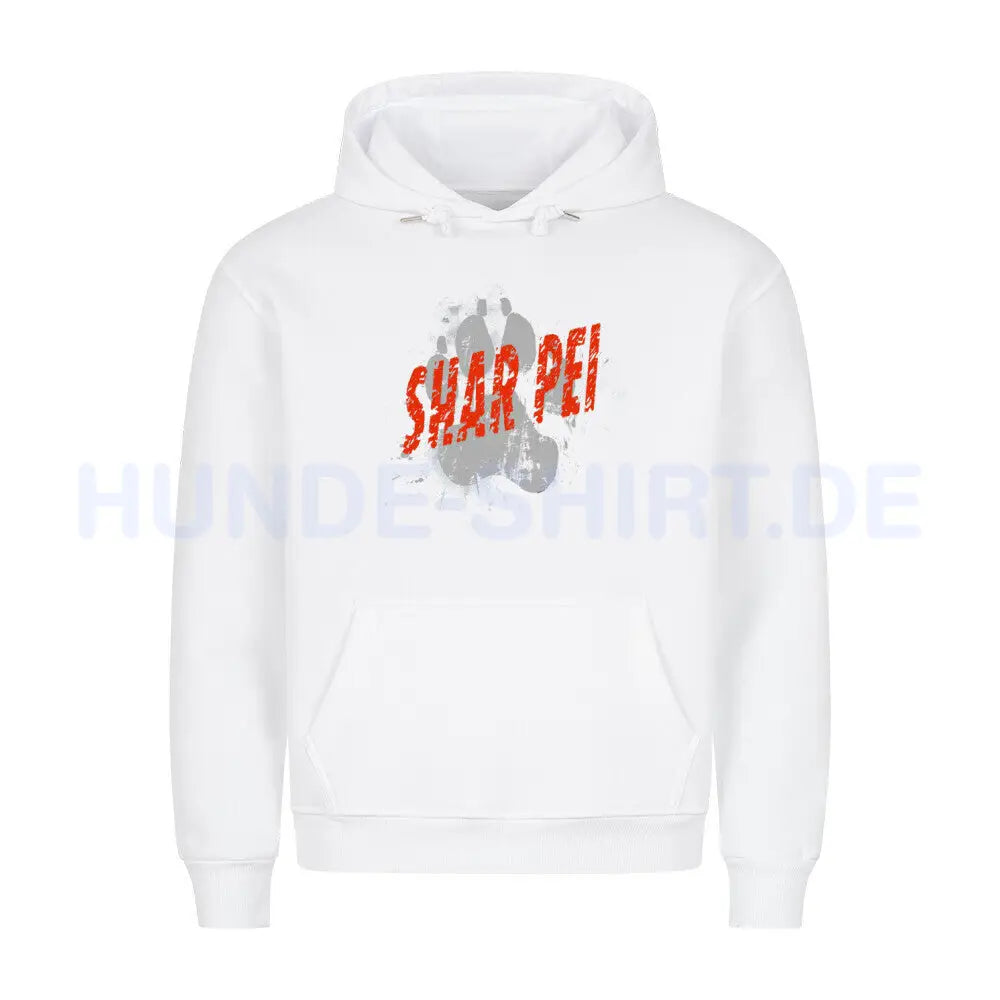 Premium Hoodie "Shar Pei - PAW" Weiß – hunde-shirt.de