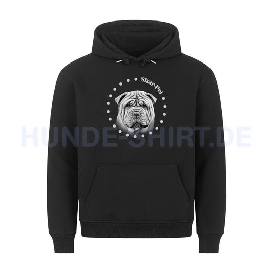 Premium Hoodie "Shar Pei Rounded" Schwarz – hunde-shirt.de