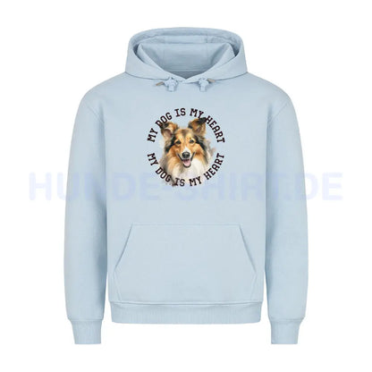 Premium Hoodie "Sheltie HEART" Babyblau – hunde-shirt.de