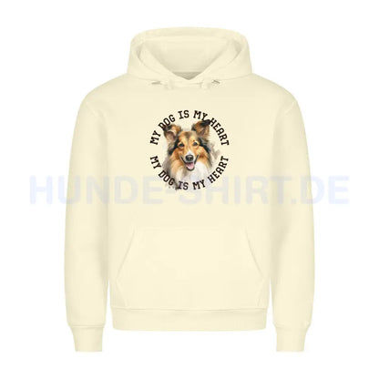 Premium Hoodie "Sheltie HEART" Beige – hunde-shirt.de