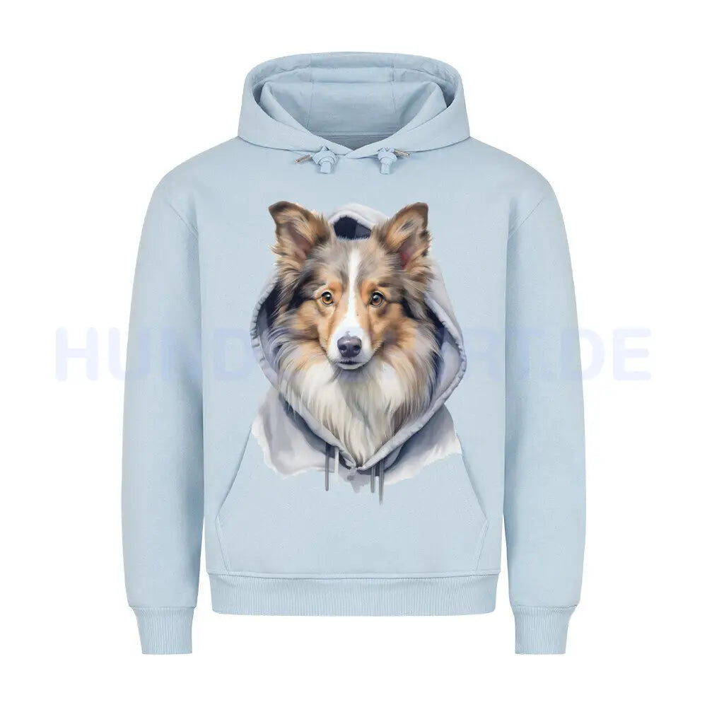 Premium Hoodie "Shetland Sheepdog Hooded" Babyblau – hunde-shirt.de