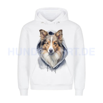 Premium Hoodie "Shetland Sheepdog Hooded" Weiß – hunde-shirt.de